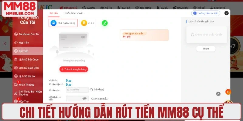 Chi tiết hướng dẫn rút tiền MM88 cụ thể